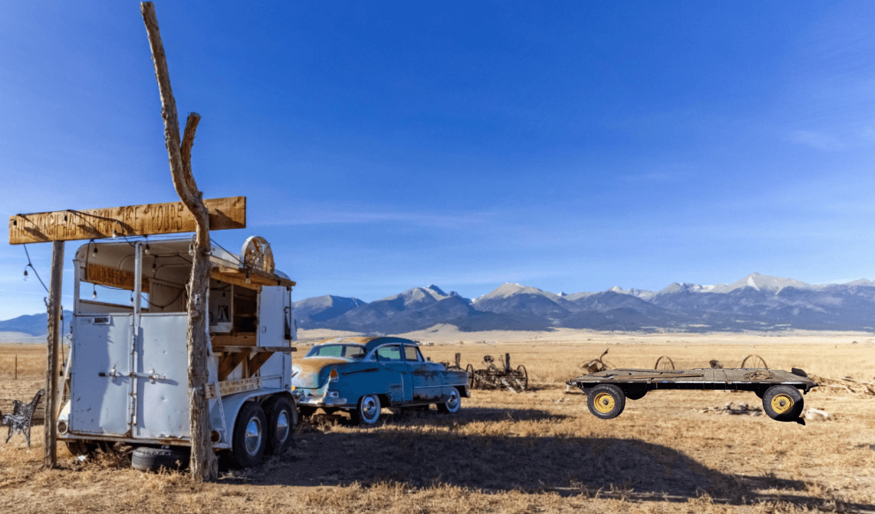 The Cadillac Bar at Turkey Toe with hay wagon stage