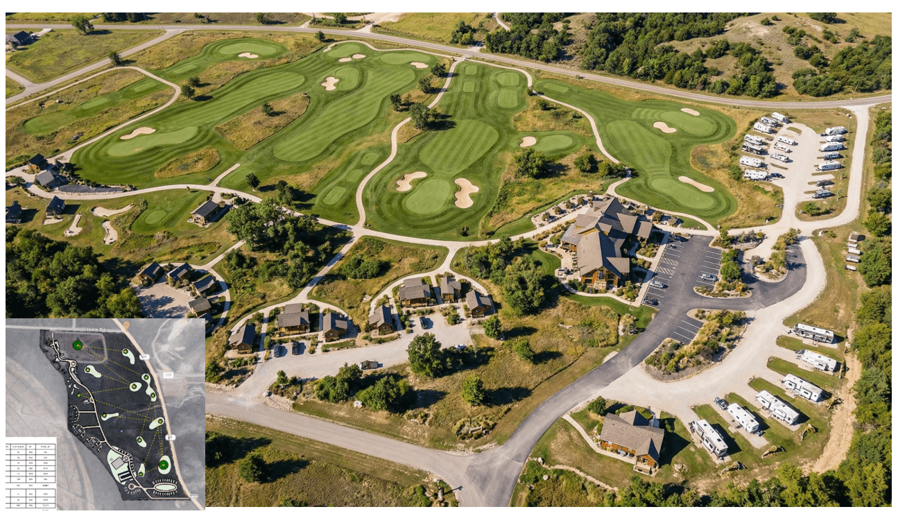 Aerial precedent for golf resort style site organization