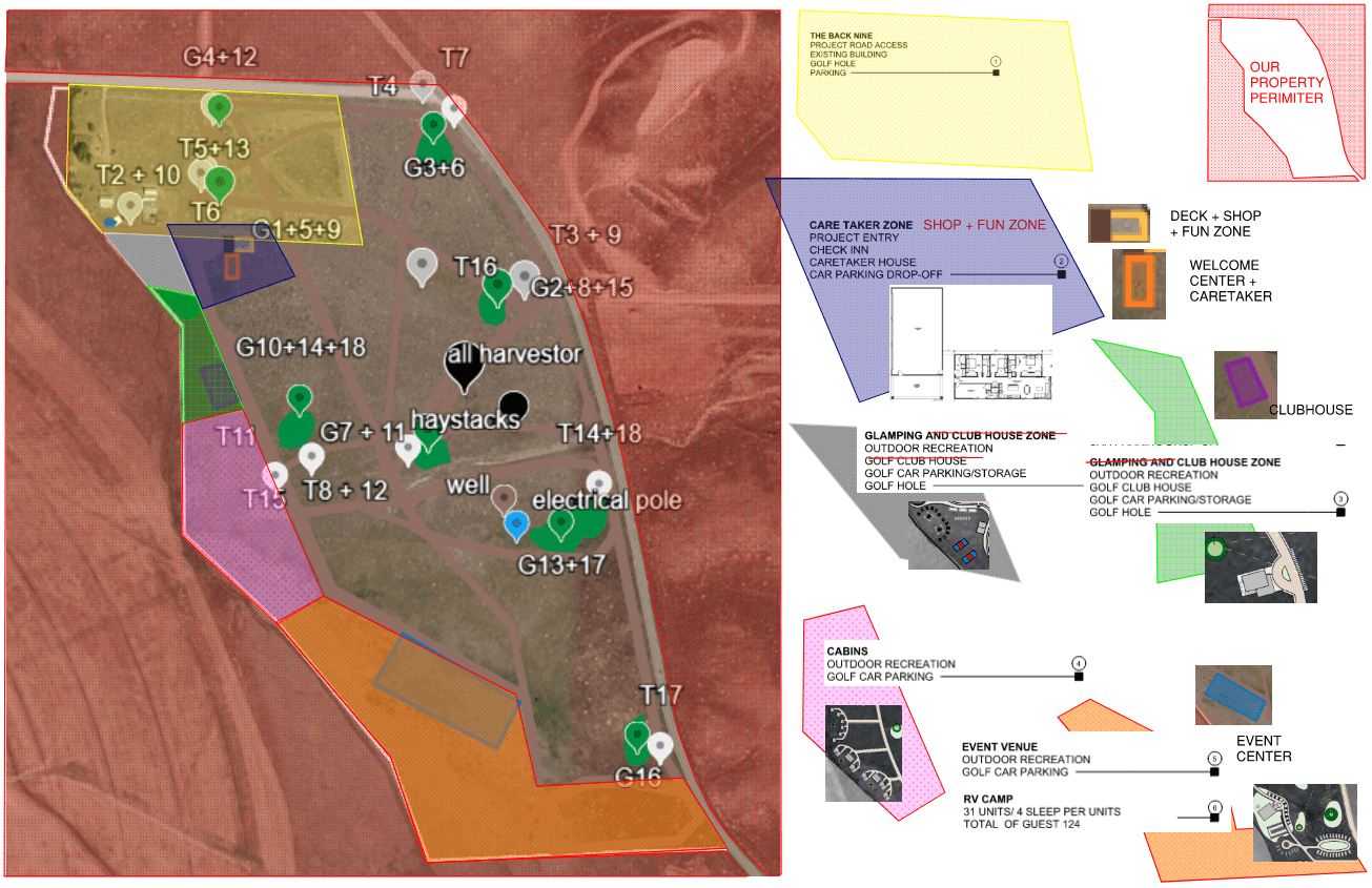 Phase 1 site planning and zone diagram rendering